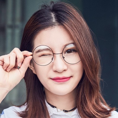 Kacamata Imut Lucu Lensa Bulat Import Kualitas Premium Metal Round Frame Glasses Wanita Pria
