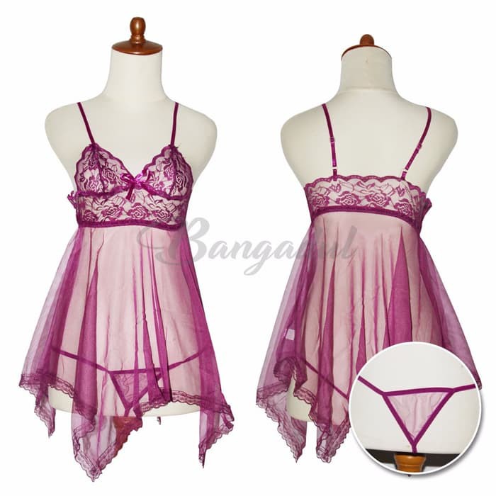 Sexy Lingerie Transparant Plus G String Diskon