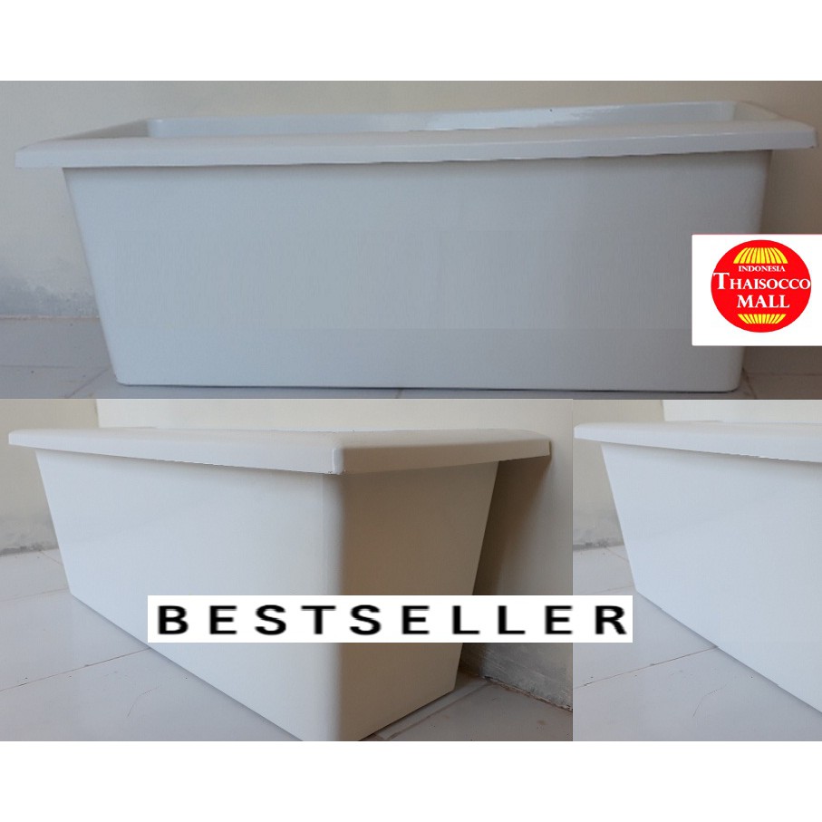 pot bunga  panjang  PUTIH  panjang  65cm Putih  Shopee 