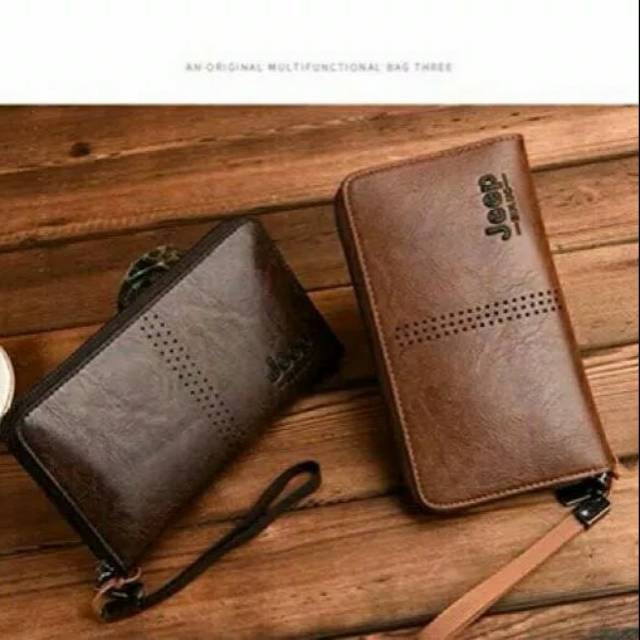 JEEP BULUO Dompet Panjang Pria Bahan Kulit