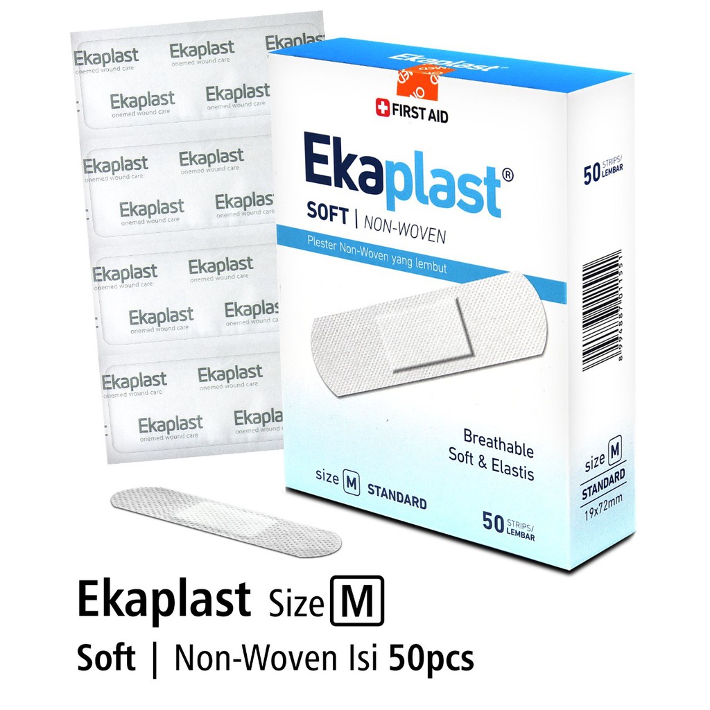 Onemed Plester Luka Non Woven Ekaplast Soft M Box Isi 50 Strip OJ