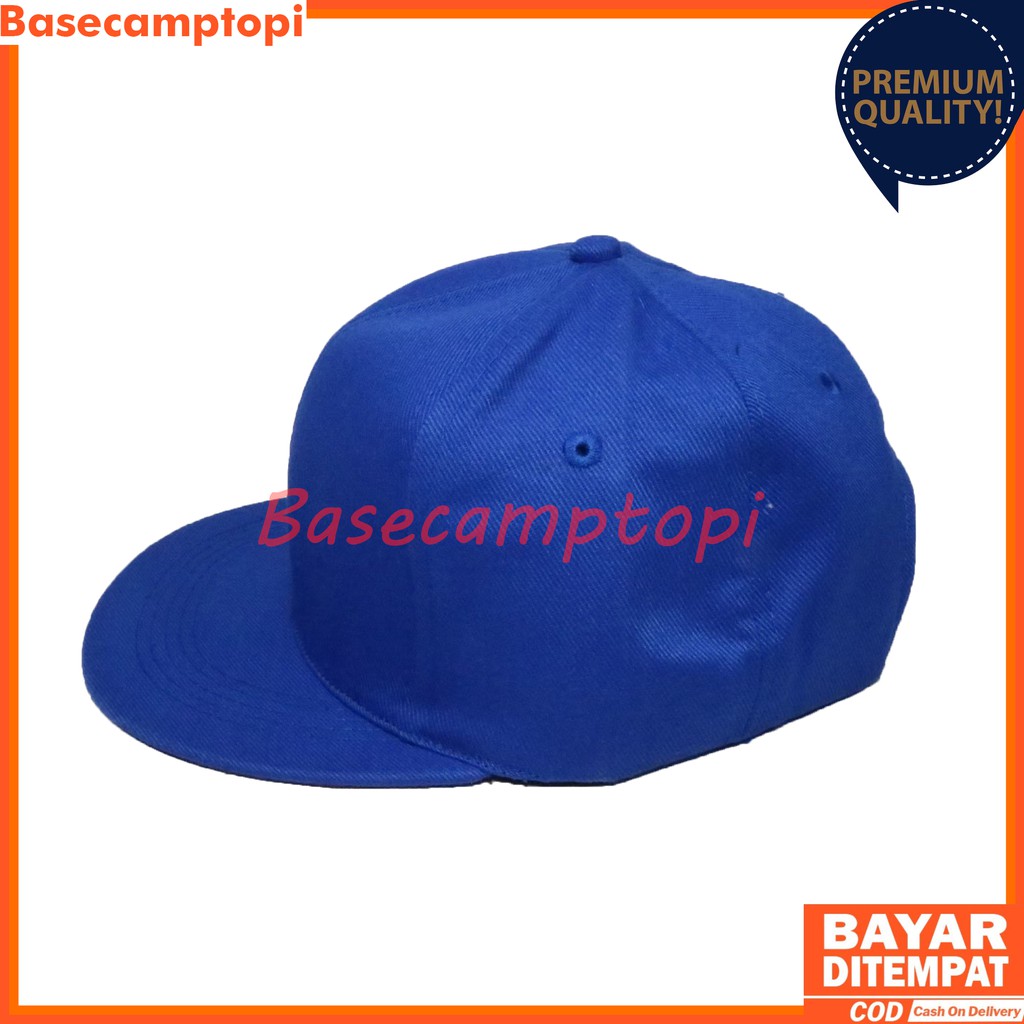 Topi Snapback Hiphop Polos Bahan Rafel Pria Wanita