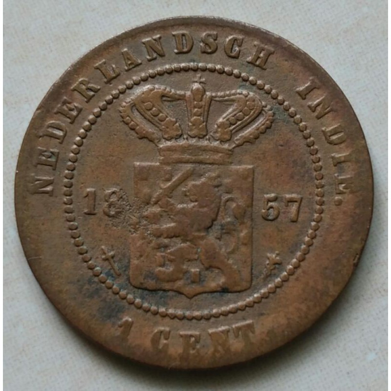 Koin Kuno 1 Cent Nederland Indie 1857 Benggol