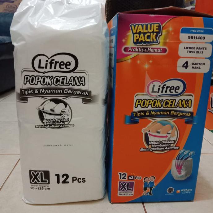 Lifree Popok Celana Dewasa XL 12 | Lifree Light Jumbo XL12