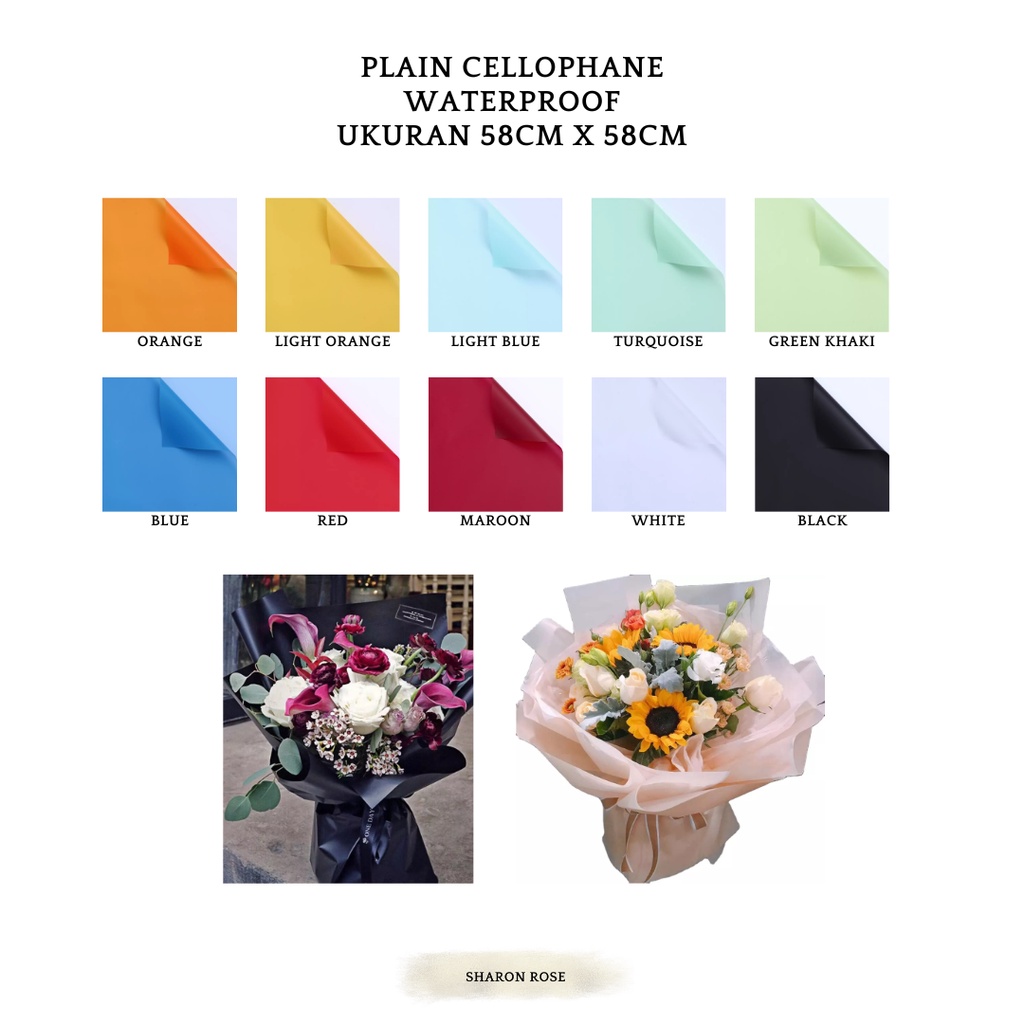 

PLAIN CELLOPHANE FLOWER WRAPPING WATERPROOF / KERTAS BUKET BUNGA POLOS 08