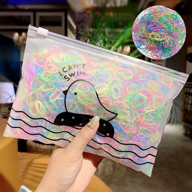COD Korea Ikat Rambut 28/100/1000Pcs Bag Elastis Warna Polos Gaya Korea untuk Wanita-A 1000Pcs