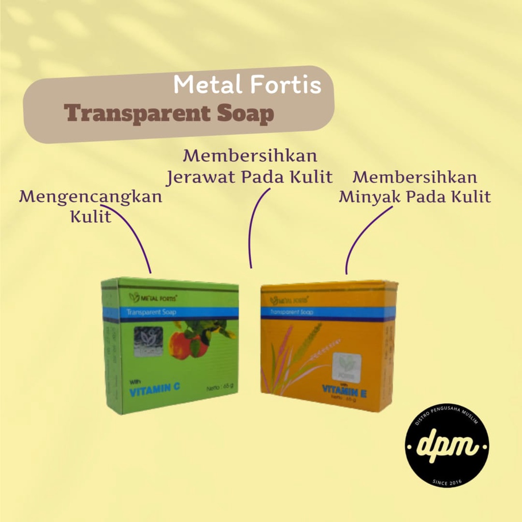 Sabun Metal Fortis Original Transparent Soap Vitamin C Vitamin E BPOM 65gr Bisa COD