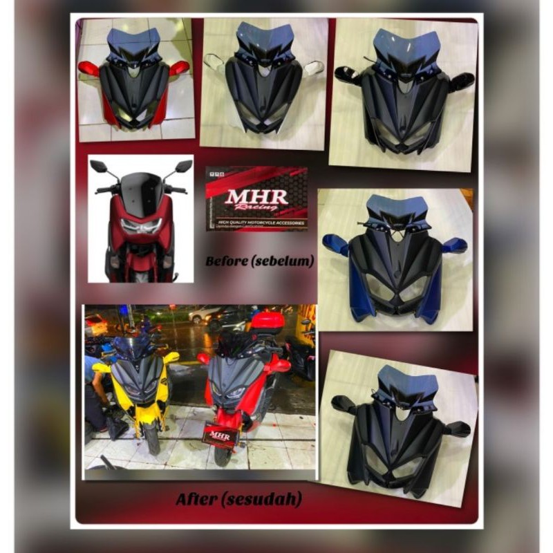 Tameng / Kedok Predtor Optimus depan Yamaha All New Nmax 155-2020/2022 MHR