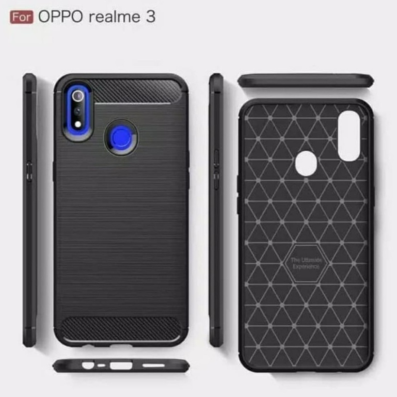 CASE SLIM FIT CARBON IPAKY REALME 3 SOFTCASE - FA