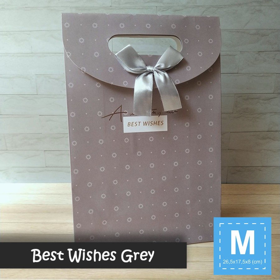 

Paper Bag Pita Motif Ukuran M / Tas Kertas Kado - BEST WISHES