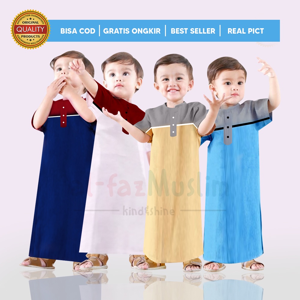 Jubah Anak Reglan Kombinasi Terbaru 2022 Murah / Kurta / Baju Jubah Anak / Baju Taqwa Anak / Baju Ga