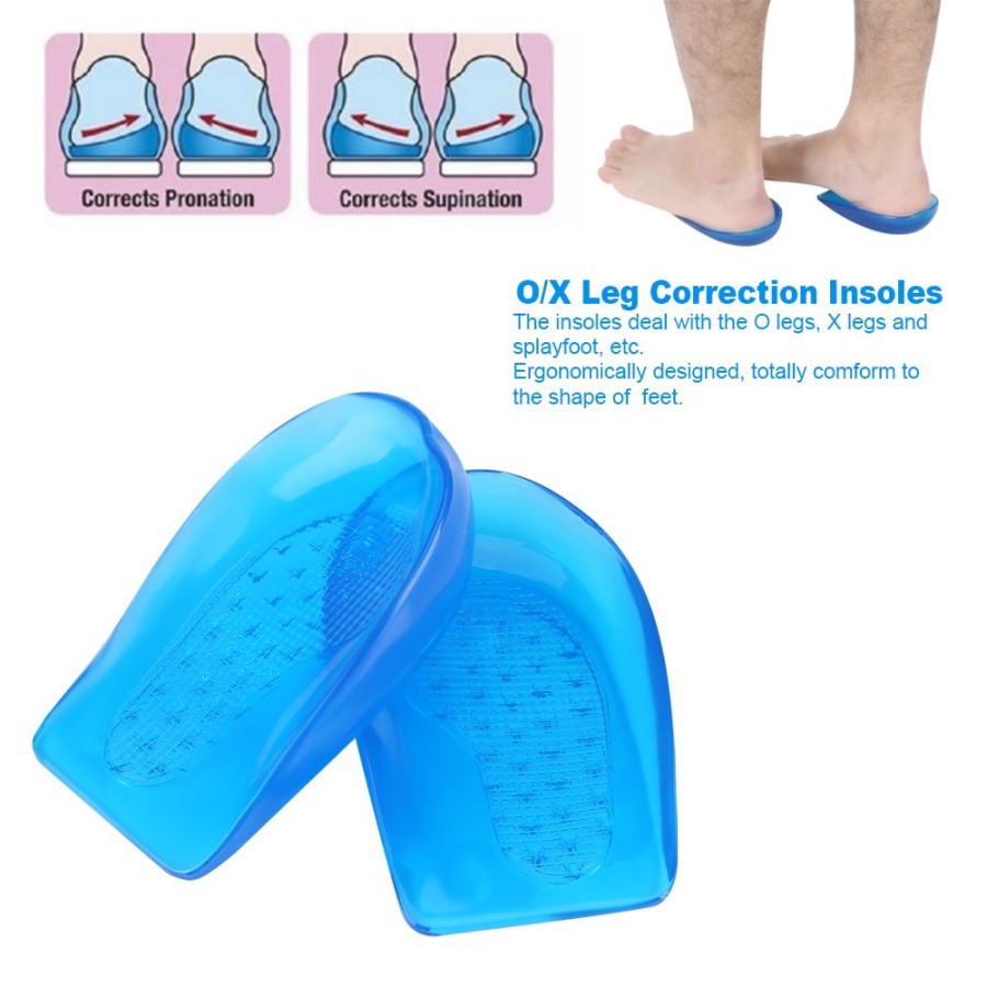 Pronation Supination O/X gel insole sol sepatu Orthotic Arch Support