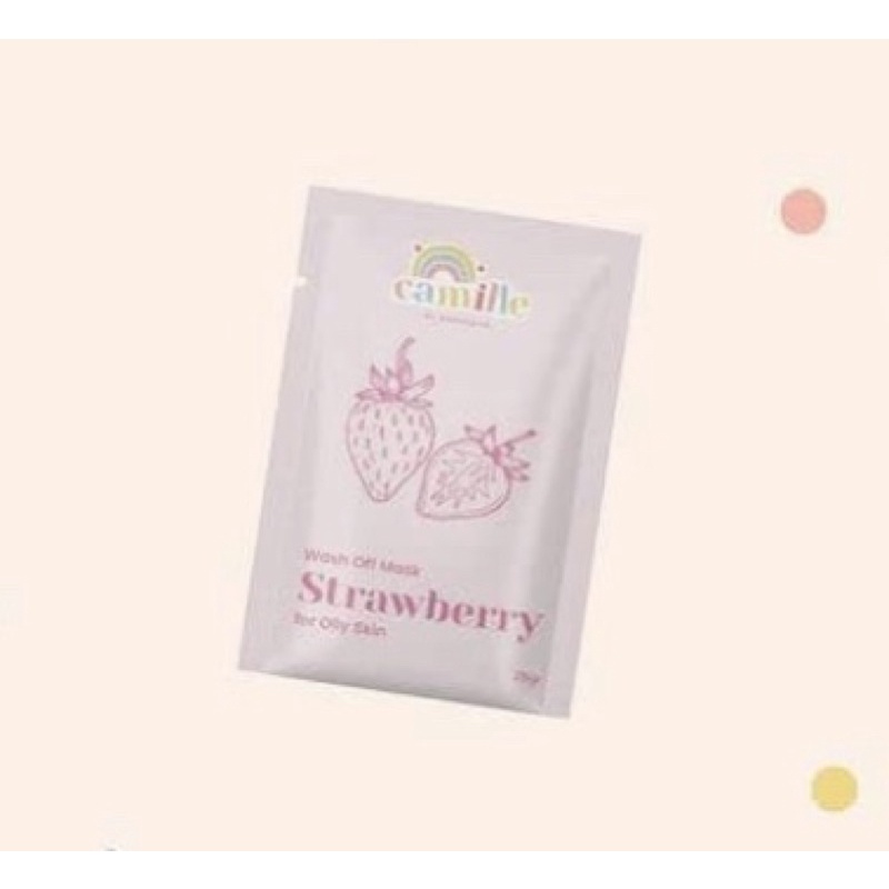 MASKER CAMILLE • FACE MIST CAMILLE • BODY SCRUB CAMILLE | MASKER ORGANIK BPOM-STRAWBERRY 25 GR