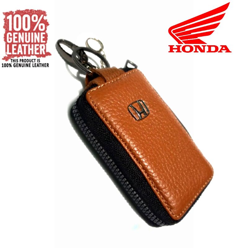 dompet kunci remote keyless mobil Honda v.2 transparan kulit asli - dompet stnk mobil