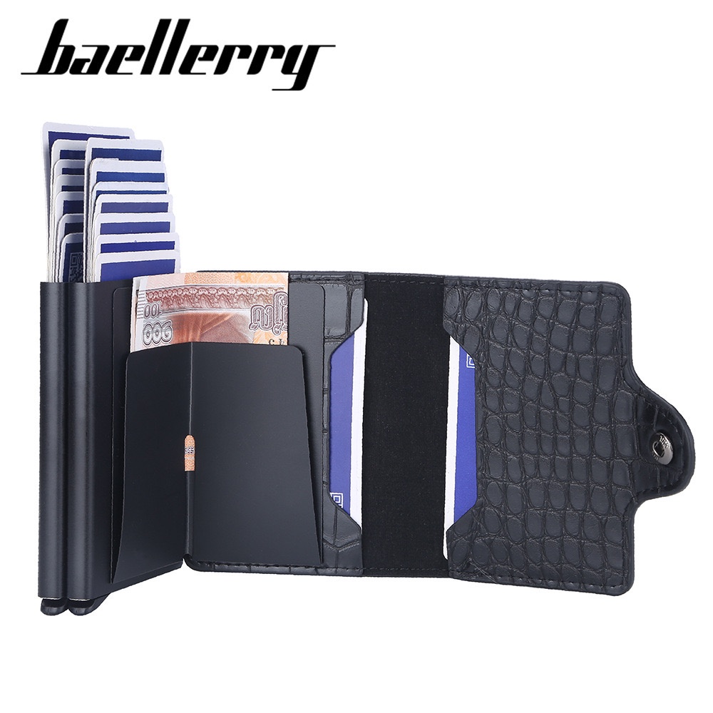 ORIGINAL BAELLERRY K9171 DOMPET KARTU LONTAR DUAL BOX MOTIF ULAR KULIT SINTETIS