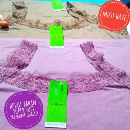 BEE - Tanktop Renda Polos Ukuran XL / Tanktop Wanita Renda Bycra-5