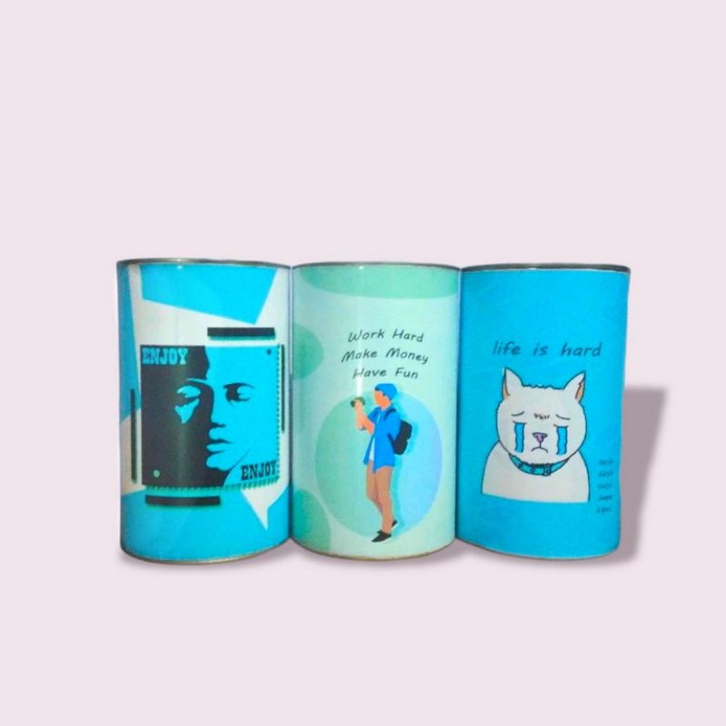 Jual Celengan motivasi aesthetic murah - celengan unik buka tutup