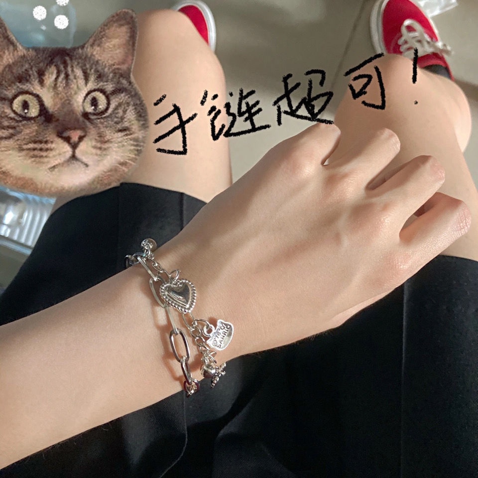 Jepang kucing in pop gelang gadis cantik gadis lolita lembut gadis double-layer gelang pacar hadiah