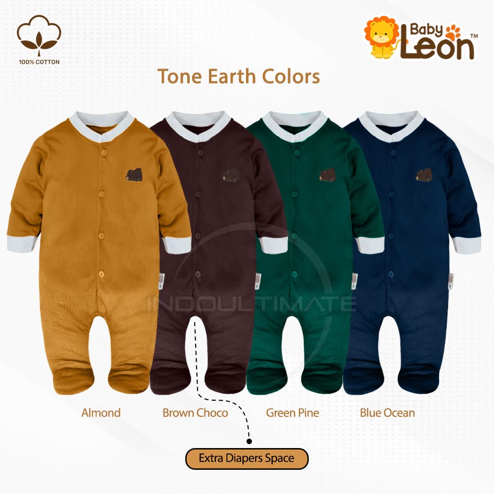 BABY LEON Sleepsuit Bayi Jumpsuit Bayi Jumpsuit Jumper Bayi Perempuan  BC-073 BC-075 Baju Tidur Bayi Anak Piyama Bayi Setelan Baju Bayi Lengan Panjang Laki Laki Perempuan Cewek Cowok Murah