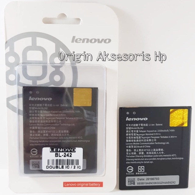 Baterai LENOVO A6000 - A6000 Plus - BL242 - BL 242 Kualitas ORIGINAL 100%