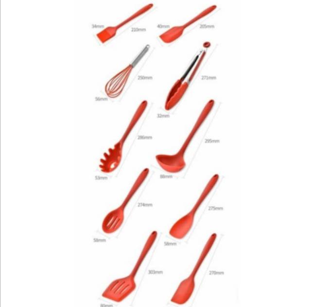 Spatula silikon alat masak 11 in 1 silicone spatula cooking set