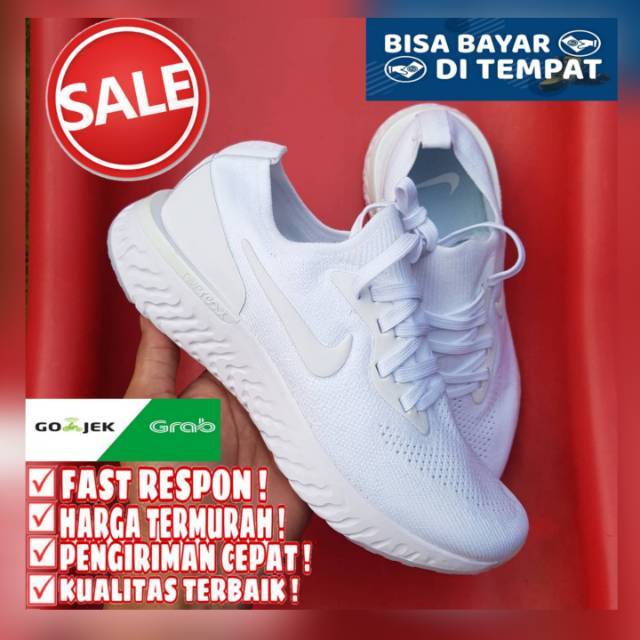  SEPATU NIKE EPIC  REACT FLYKNIT FULL WHITE PRIA WANITA 