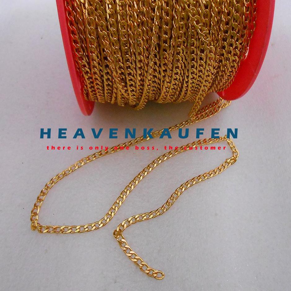 HARGA GROSIR >> Rantai Kecil Lebar 3,5 mm Warna Gold Emas Meteran Murah ⚡
