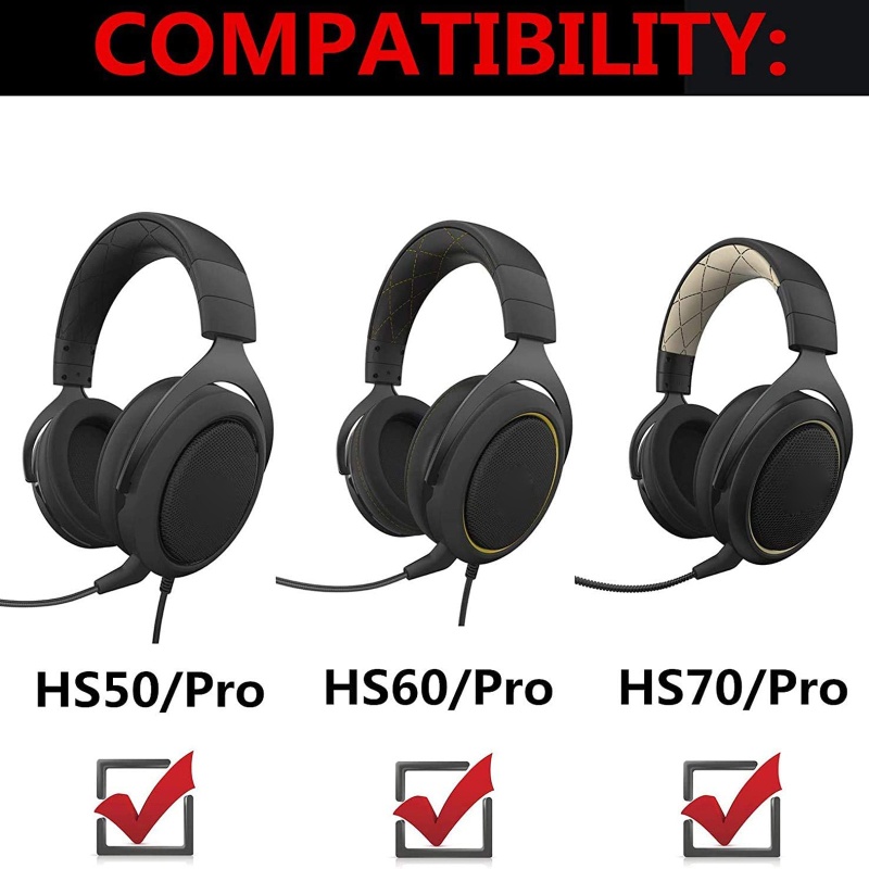 Vivi Bantalan Earpad Bahan Kulit Untuk Headset Corsair HS50 pro