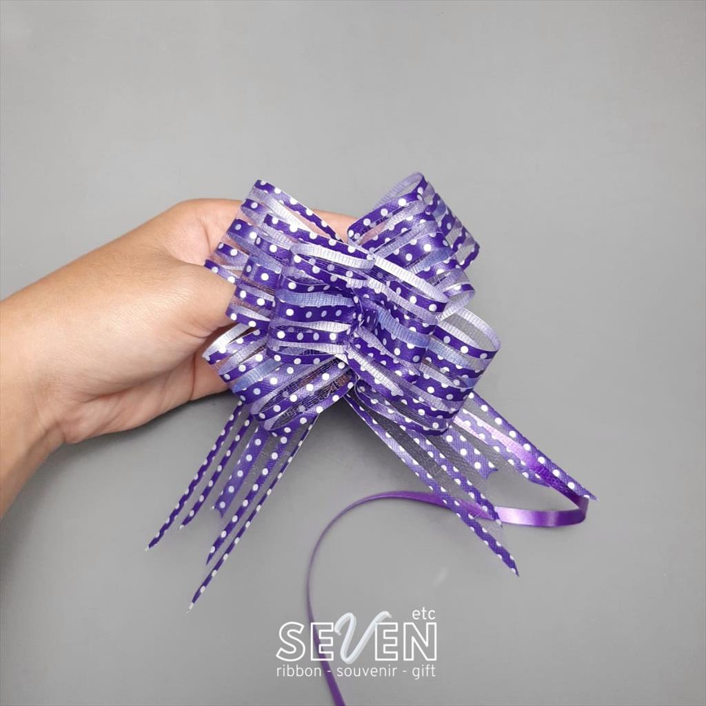 

Pita Tarik Serut Organdi Motif Bintik UNGU TUA 32 mm 10 pcs