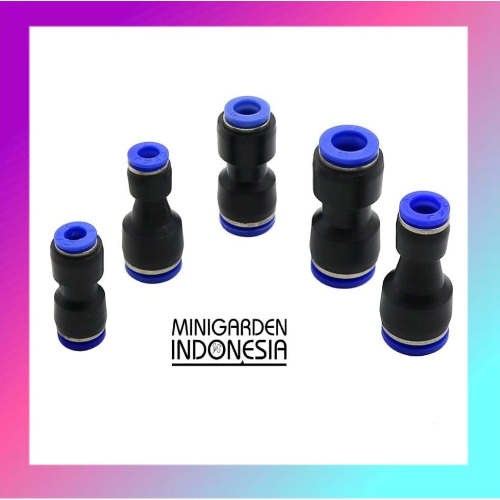 REDUCER SLIP LOCK JOINER 8X6MM selang konektor lurus pneumatic PU push in  fitting udara mist nozzle