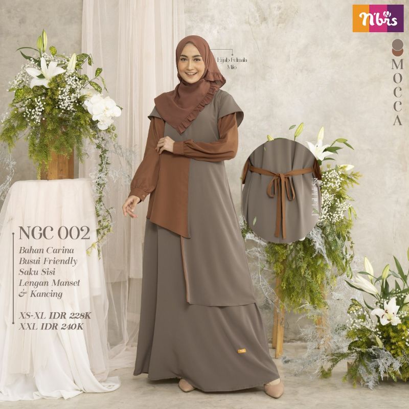 Gamis Nibras - NGC 002 Mocca | Bahan Carina