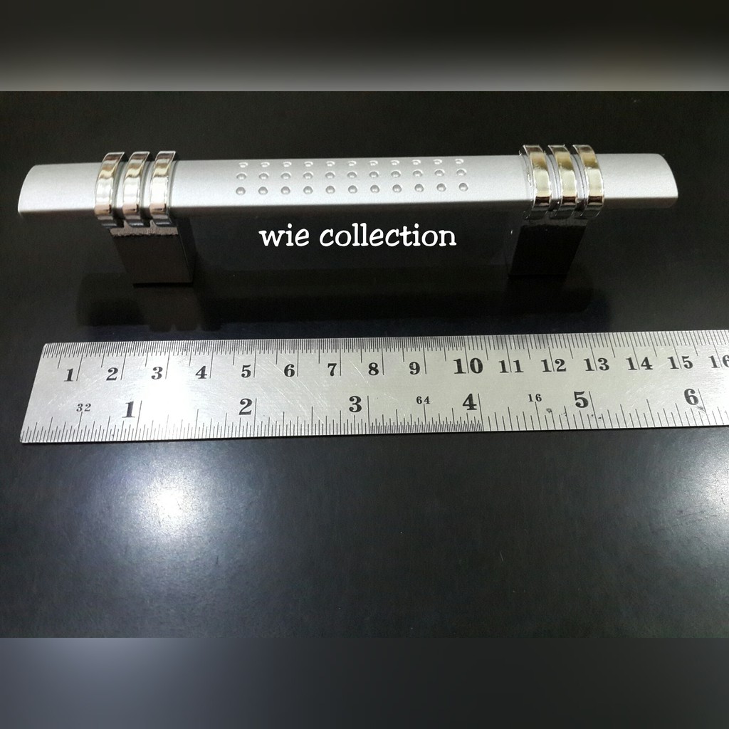 Harga Gila Handle Laci Dan Lemari Model Bintik Minimalis Silver Chrome 96mm XQ1jKYt77Bow8