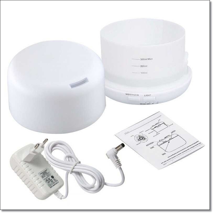 Humidifier 300ml/500ml 4 in 1 Aroma Diffuser Elektrik + Remot dengan 6 Warna Lampu LED Kamar