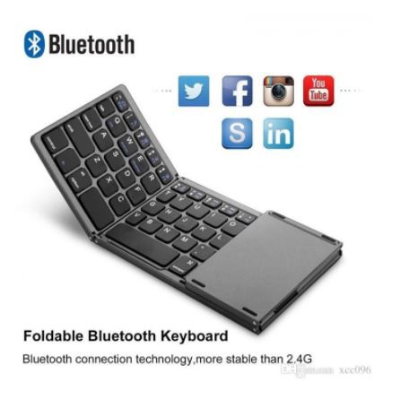 Keyboard mini bluetooth wireless 63 key multimedia foldable slim touchpad for android iphone pc laptop