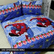 seprei spidermen sprei karakter kartun anak anak seprei kasur sepring bed ranjang no1 no2 no3 ukuran
