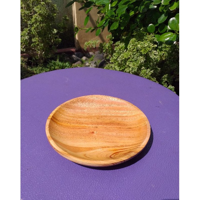 piring bulat/liuk 15cm kayu mahoni
