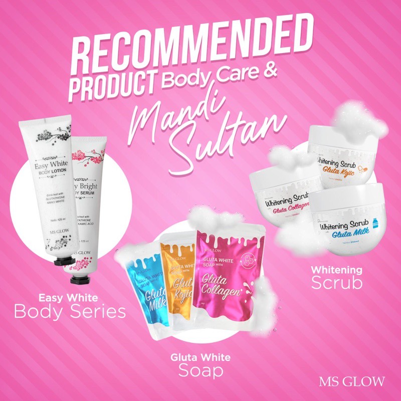 Body Series MS Glow Paket Body msglow body lation Glasskin Drink scrub & soap msglow body serum pemu