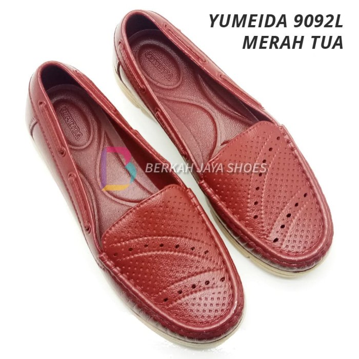 WANITA-SHOES-FLAT- SEPATU KARET WANITA / SEPATU FLAT SHOES KARET WANITA YUMEIDA 9092 L - 39, ABU-ABU