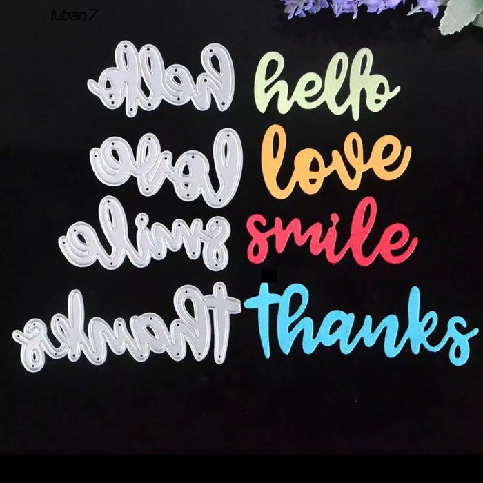 

Aman Metal Cutting Dies - Love Hello Thanks Smile For Scrapbooking #65 Murah