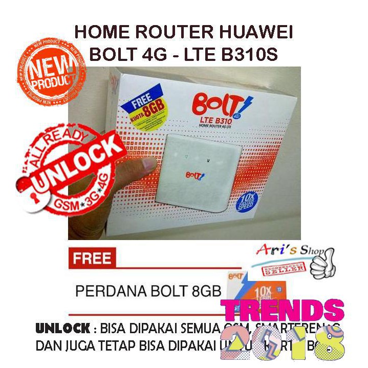 PROMO HARGA TERMURAH HOME ROUTER HUAWEI B310S BOLT 4G LTE + PERDANA BOLT (NEW) ~MODEM MURAH