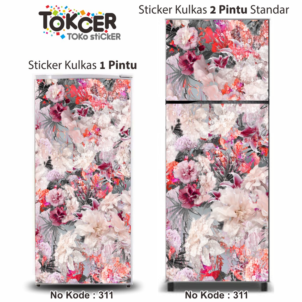 Stiker Kulkas 1 dan 2 Pintu Bunga Exotic