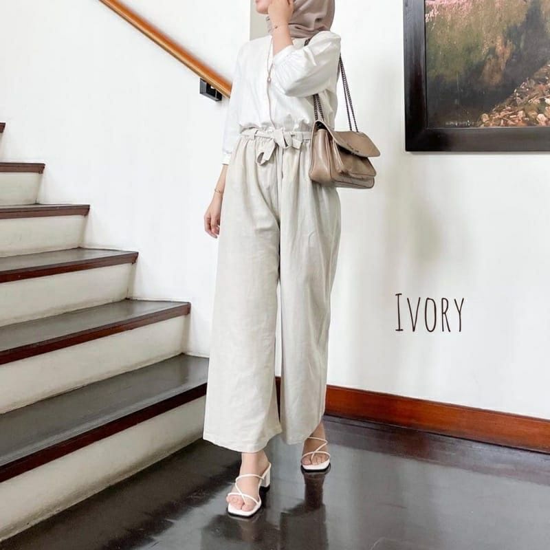 Trisa / Celana Kulot Wanita Tali/linen / jumbo
