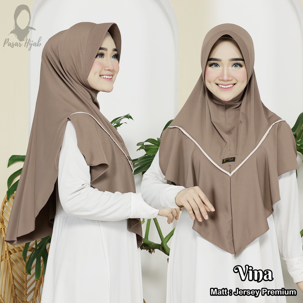 Kerudung Instan Jersey Model Vina Jilbab Instan Jersey Super Premium Hijab Bergo Terbaru Pasar Hijab