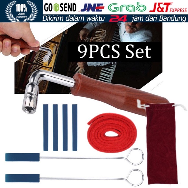 9Pcs Piano Tuning Palu Wol Bisu Strip Alat Tuning Piano Alat Musik