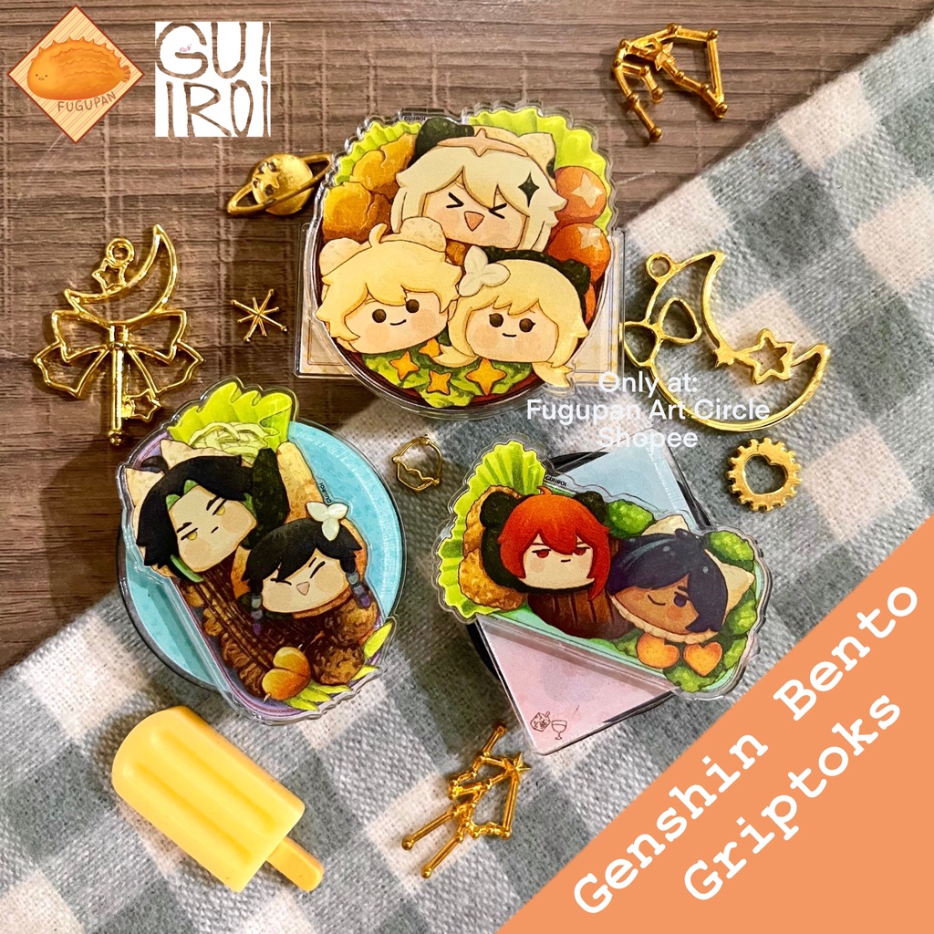 Genshin Bento Griptoks by Fugupan Art Circle Genshin Impact Popsocket Aether Lumine Paimon Venti Xia