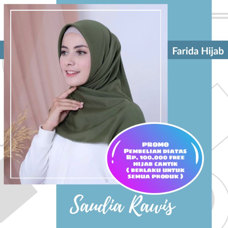 Hijab Segiempat Katun Saudia Rawis