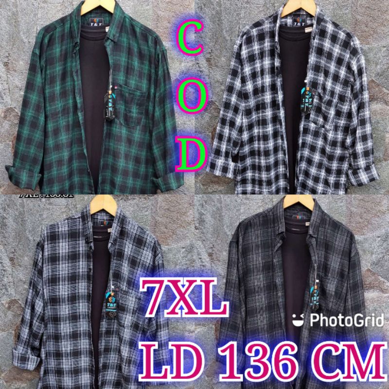 KEMEJA FLANEL JUMBO BIG SIZE 7XL