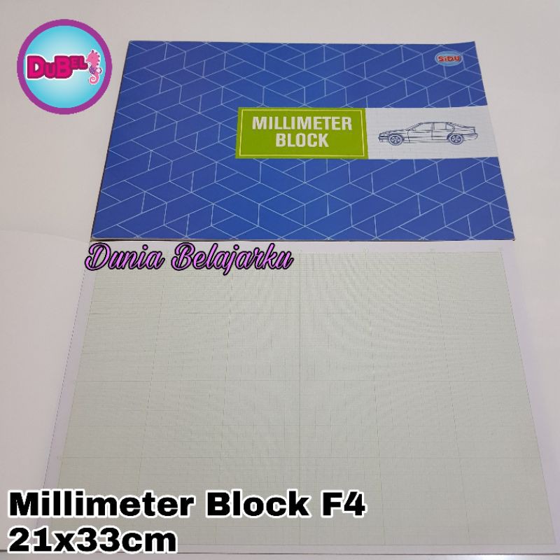 

Milimeter Block F4 / Millimeter Block F4 Folio Sidu / isi 20 Lembar / 20x30 cm