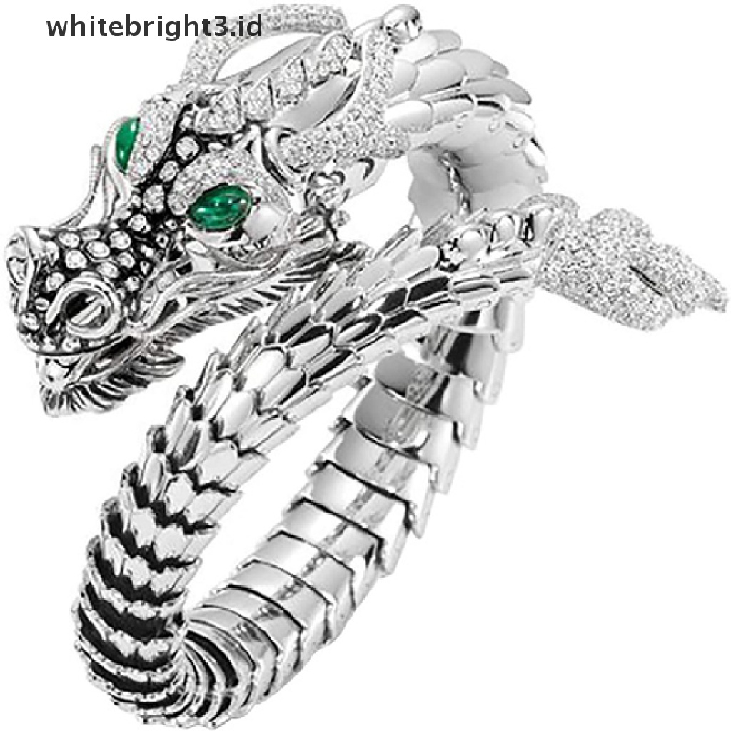 (whitebright3.id) Cincin Terbuka Adjustable Motif Naga Cina Untuk Pria / Wanita / Sepeda