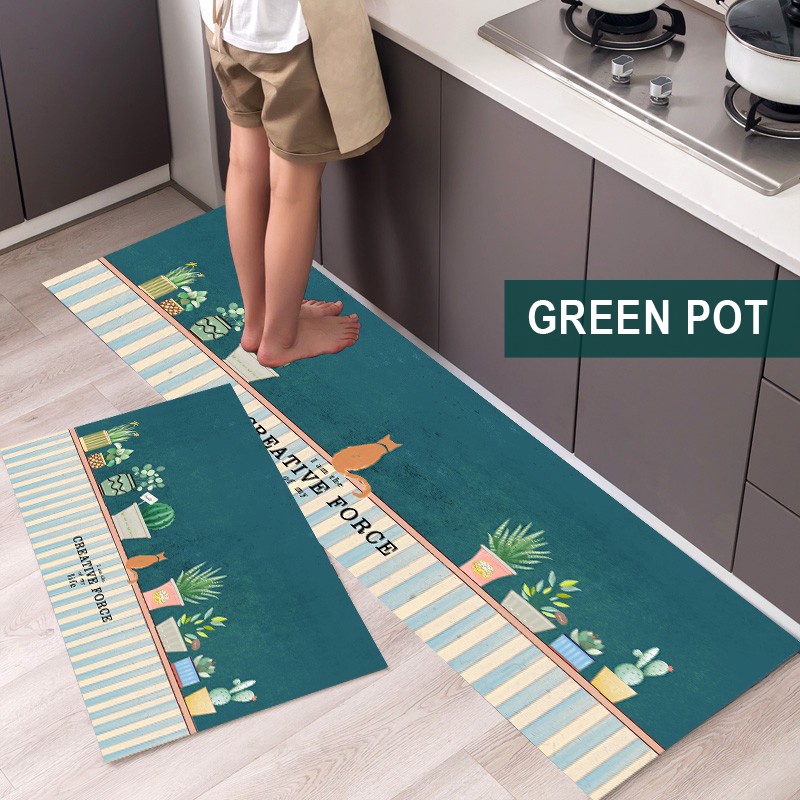 Keset Anti Slip Lantai Dapur Kamar Tidur Kamar Mandi Door Mat Kaki Karpet 2 in 1